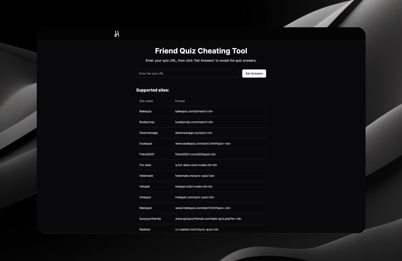 Friend quiz cheat tool
